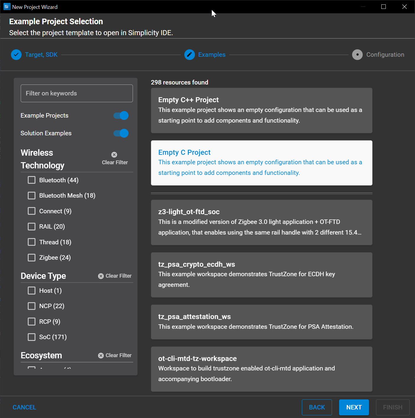 Silicon Labs Project Wizard HW