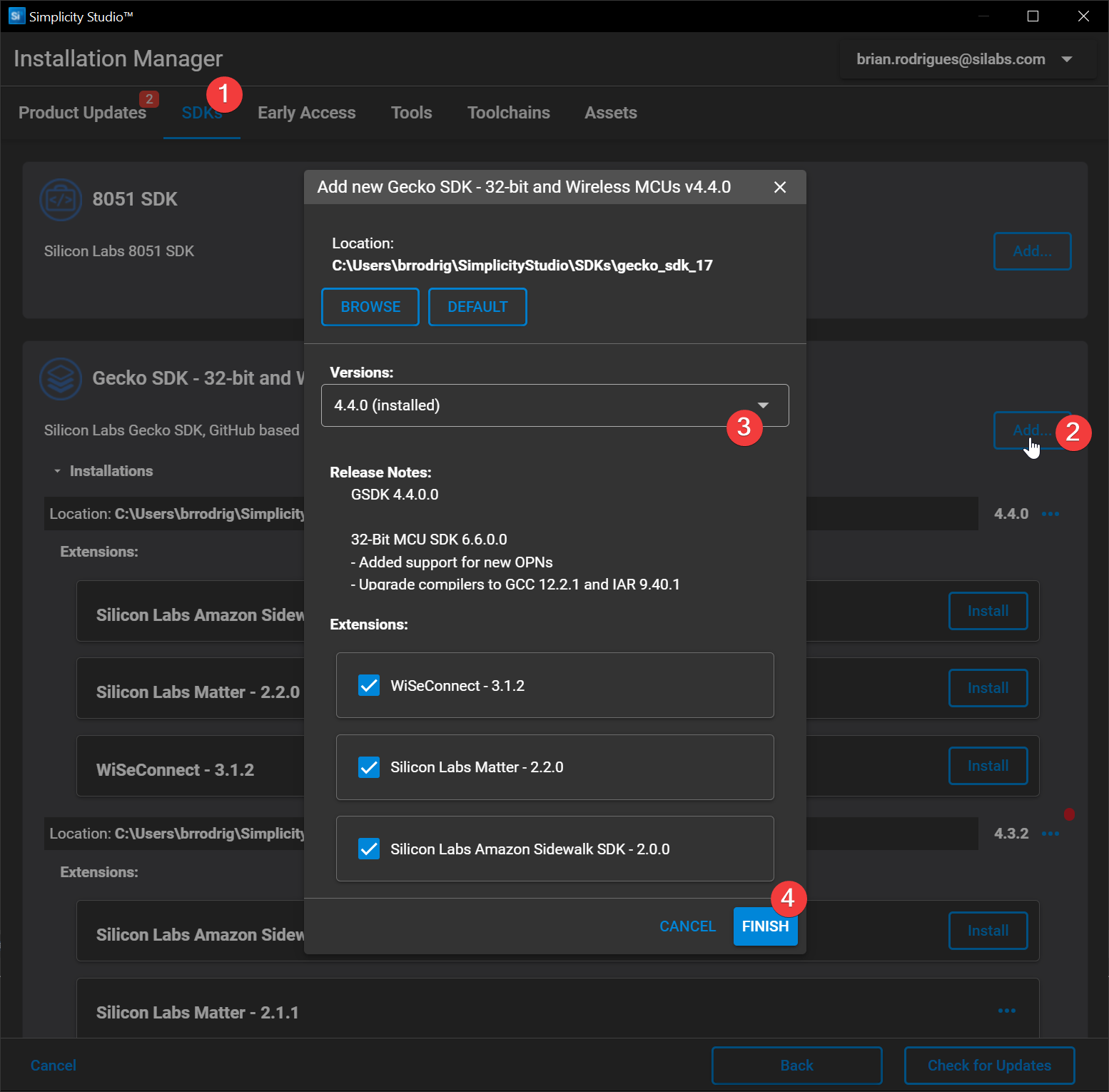 Install SDK version