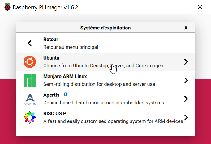 prerequisites_rpi_imager_distro_selection